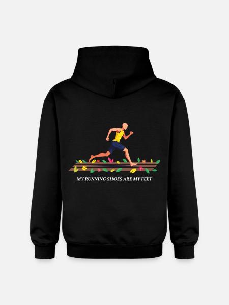 My Running Shoes are my Feet - Gildan Unisex Softstyle® Midweight Hoodie - black