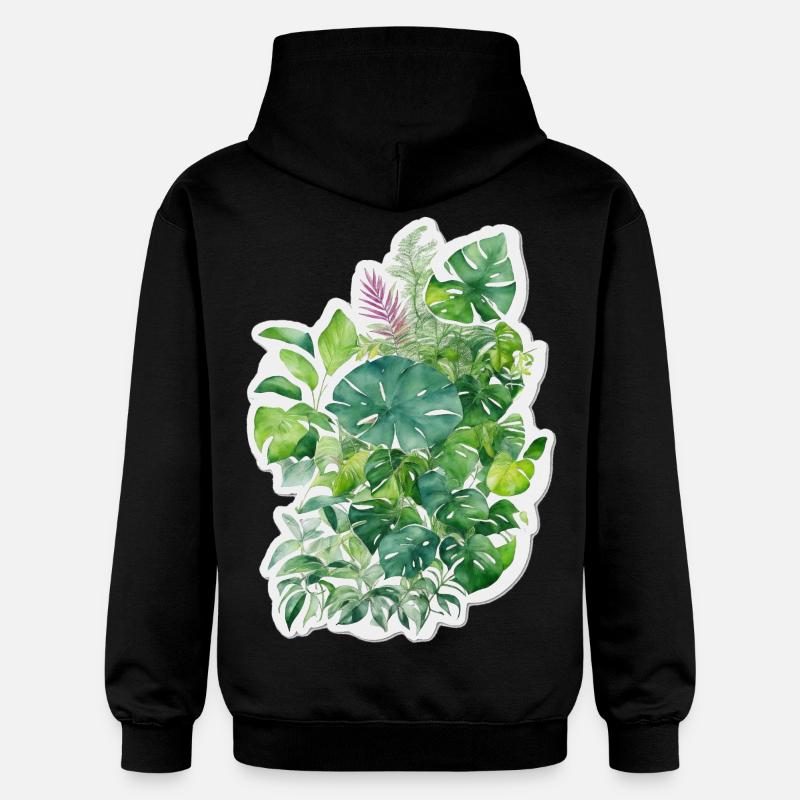 Feuilles de jungle - Sweat à capuche Softstyle® Gildan Unisexe - noir