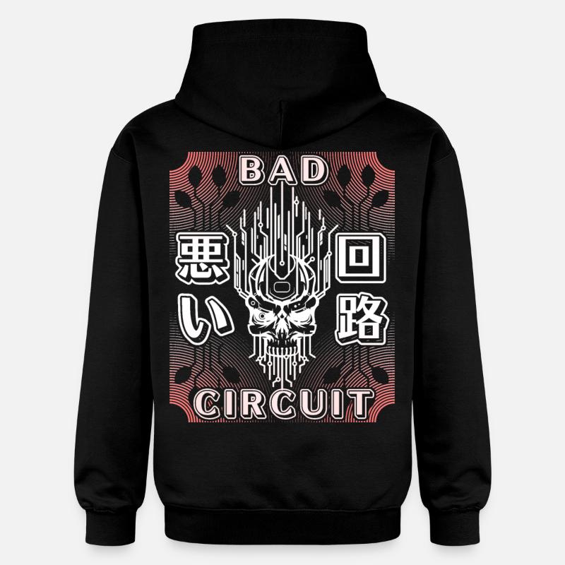 Circuit, Computer Board, Skull Saying - Gildan Unisex Softstyle® Midweight Hoodie - black