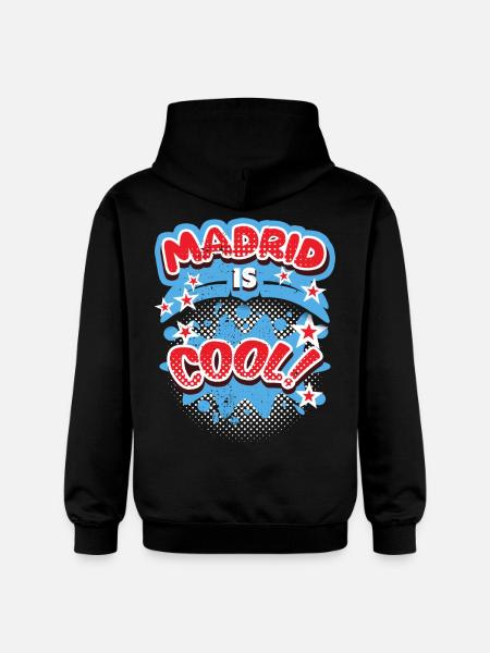 Madrid Spain, saying Madrid-is-Cool - Gildan Unisex Softstyle® Midweight Hoodie - black