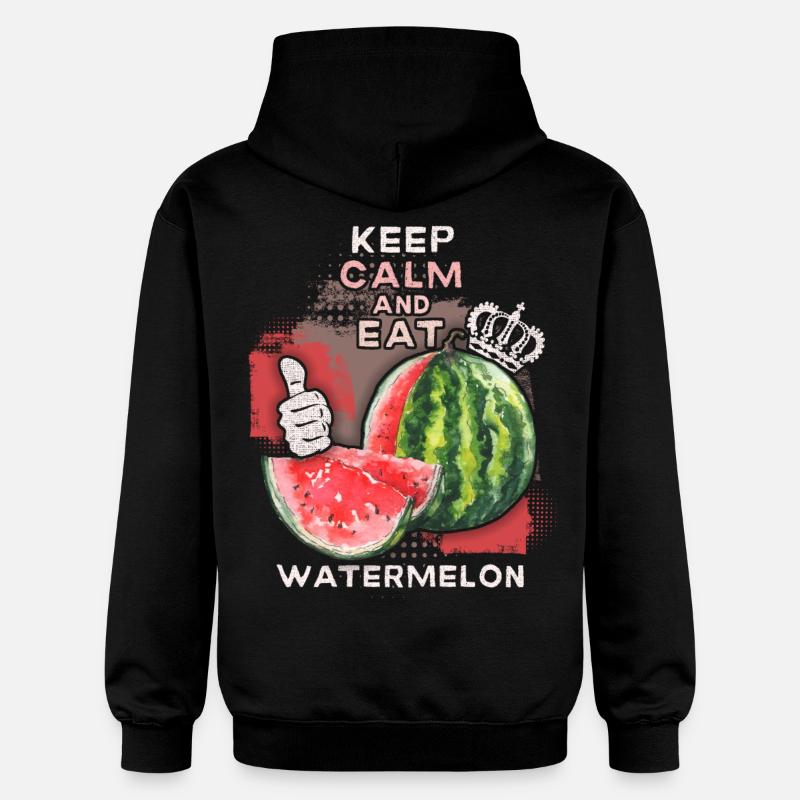 Pastèque drôle de dicton Eat-Watermelon - Sweat à capuche Softstyle® Gildan Unisexe - noir