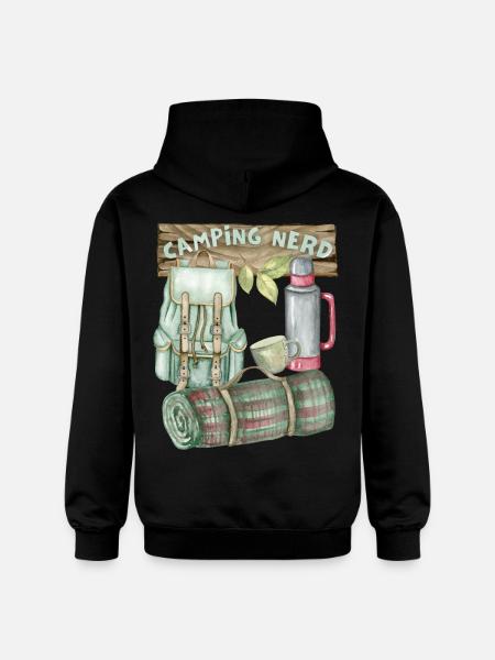 Camping, Camping-Nerd, Rucksack, lustiger Spruch - Gildan Unisex Softstyle® Midweight Hoodie - Schwarz