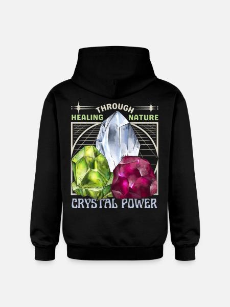 Healing Crystals, Esoteric, Crystal Power - Gildan Unisex Softstyle® Midweight Hoodie - black