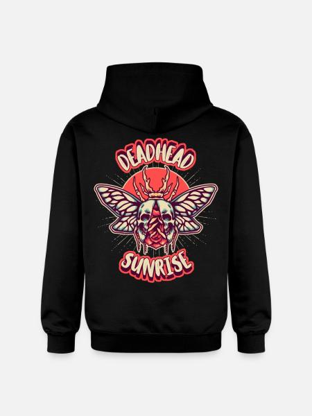 Skull with moth, moth - Gildan Unisex Softstyle® Midweight Hoodie - black