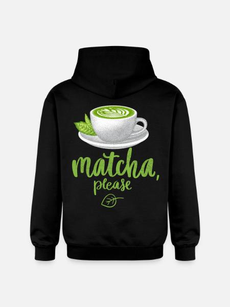 Matcha-Tee, Teetrinker, Matcha-Latte, grüner Tee - Gildan Unisex Softstyle® Midweight Hoodie - Schwarz