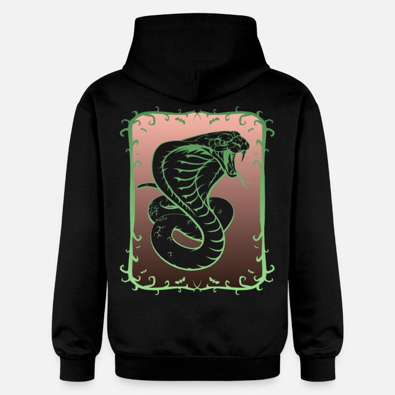 Serpent Cobra, dent empoisonnée - Sweat à capuche Softstyle® Gildan Unisexe - noir