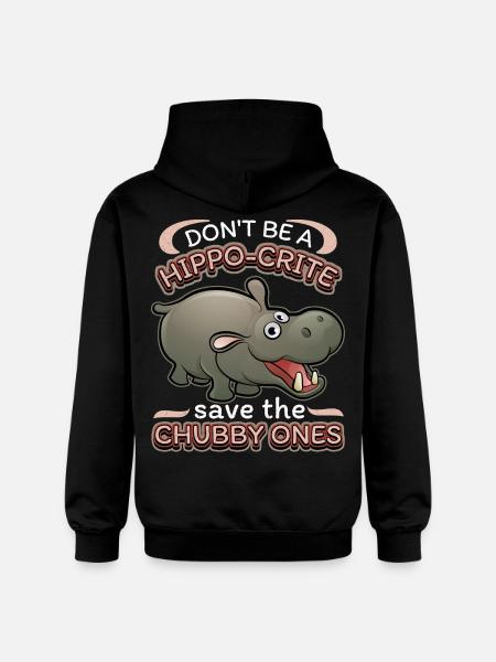 Funny hippopotamus, hippo hippo-pun, saying - Gildan Unisex Softstyle® Midweight Hoodie - black