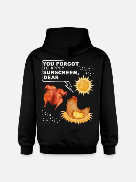 Sjovt kylling siger, kylling vittighed solbadning - Gildan Softstyle® Midweight unisex-hoodie - sort