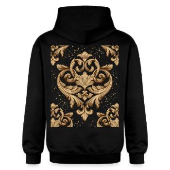 Baroque, Design baroque, Ornement bohème baroque - Sweat à capuche Softstyle® Gildan Unisexe - noir - Dos - Nik (191cm)