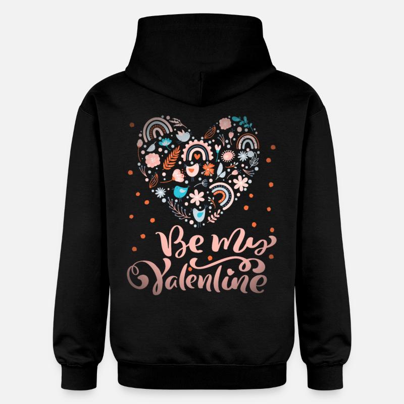 Be-My-Valentine Dicton Saint-Valentin avec arc-en-ciel - Sweat à capuche Softstyle® Gildan Unisexe - noir