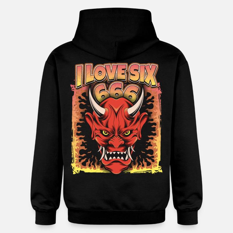 Teufel-Devil, Satan Spruch 666 - Gildan Unisex Softstyle® Midweight Hoodie - Schwarz