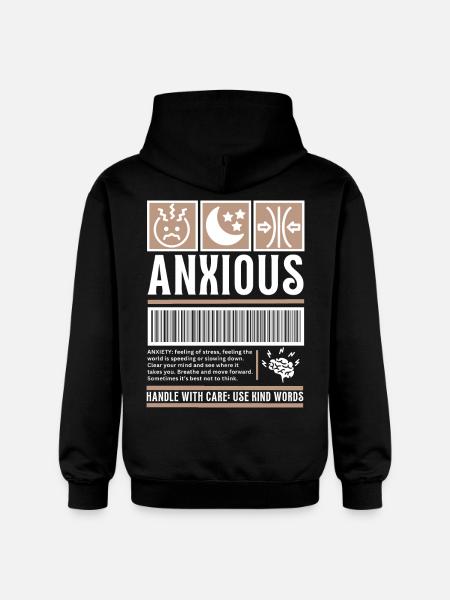 Streetwear ængstelig, angst vintage modemærke - Gildan Softstyle® Midweight unisex-hoodie - sort