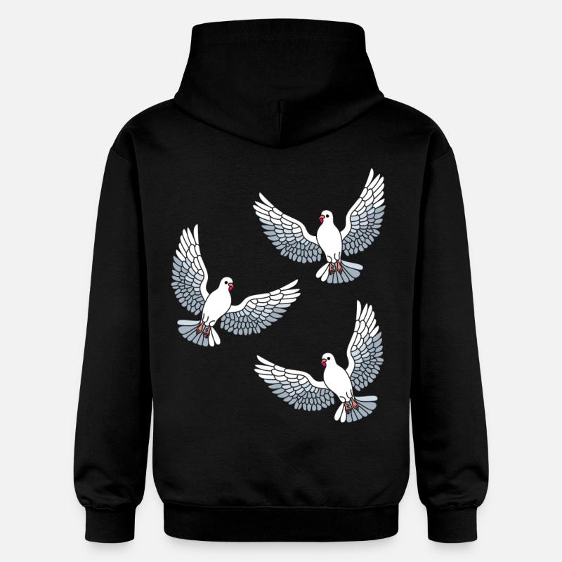 Pigeons Oiseaux - Sweat à capuche Softstyle® Gildan Unisexe - noir