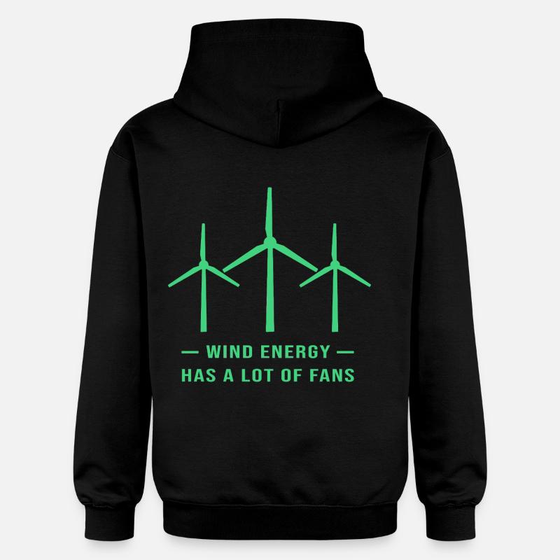 Éolienne, énergie éolienne, énergie éolienne - Sweat à capuche Softstyle® Gildan Unisexe - noir