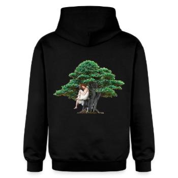 Mädchen Baum Natur sinnlich Schaukel Gefühle - Gildan Unisex Softstyle® Midweight Hoodie - Schwarz - Hinten - Nik (191cm)