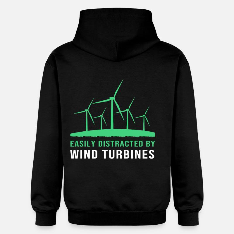 Énergie éolienne Éolienne Énergie éolienne - Sweat à capuche Softstyle® Gildan Unisexe - noir