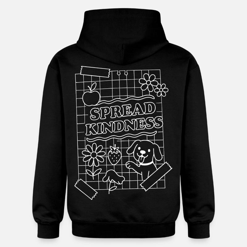 Répandre la gentillesse (blanc) - Sweat à capuche Softstyle® Gildan Unisexe - noir