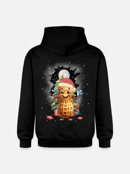Peanut Peanuts Santa Xmas Christmas - Gildan Unisex Softstyle® Midweight Hoodie - black
