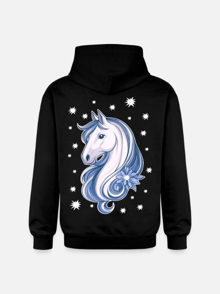 Pferd mit Sternen - Gildan Unisex Softstyle® Midweight Hoodie - Schwarz