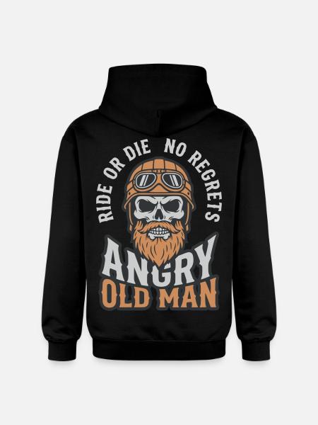 Angry Old Man - Gildan Unisex Softstyle® Midweight Hoodie - black