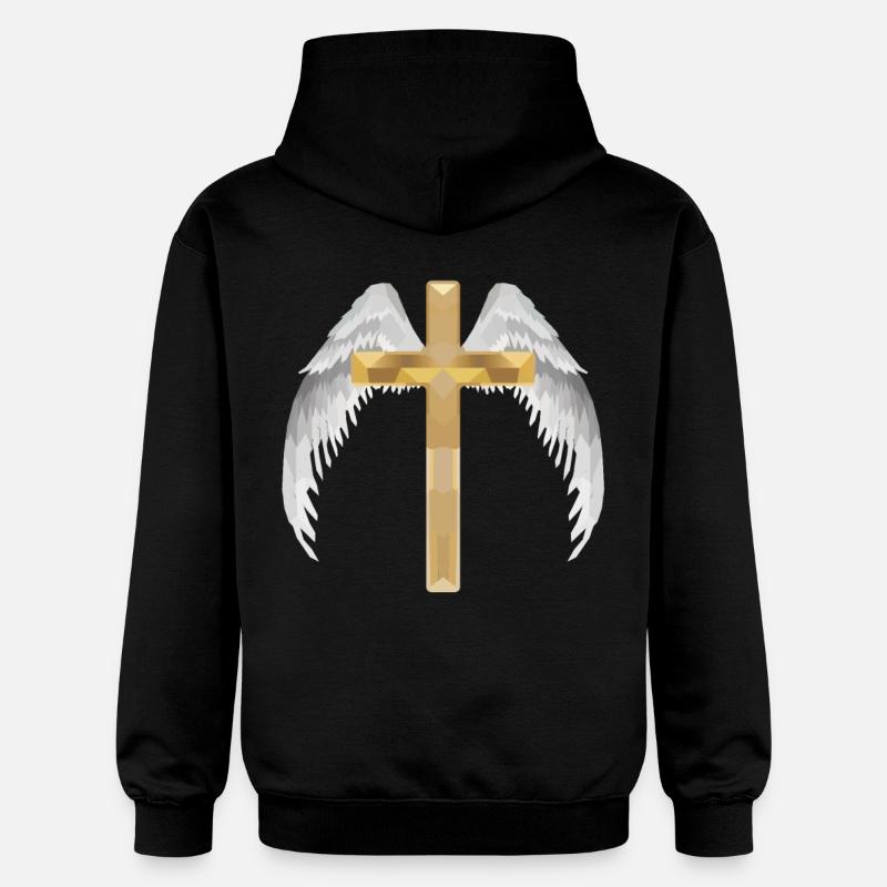 Polygone croix avec ailes - Sweat à capuche Softstyle® Gildan Unisexe - noir