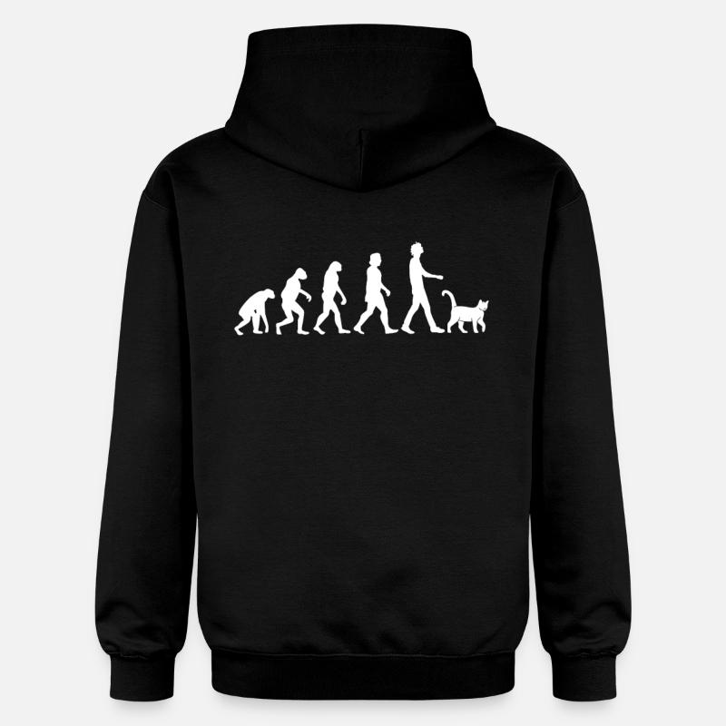 Katzen Evolution - Gildan Unisex Softstyle® Midweight Hoodie - Schwarz