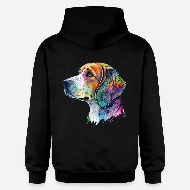 Motif de chien Beagle - Sweat à capuche Softstyle® Gildan Unisexe - noir