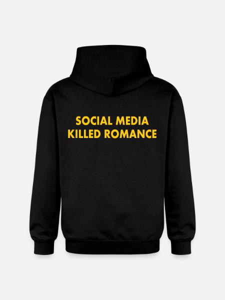 social media killed romance - Gildan Unisex Softstyle® Midweight Hoodie - black
