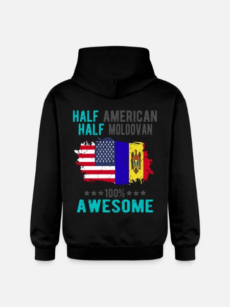 Half American Half Moldovans - Gildan Unisex Softstyle® Midweight Hoodie - black