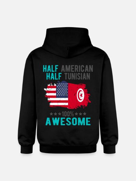 Half American Half Tunisian - Gildan Unisex Softstyle® Midweight Hoodie - black