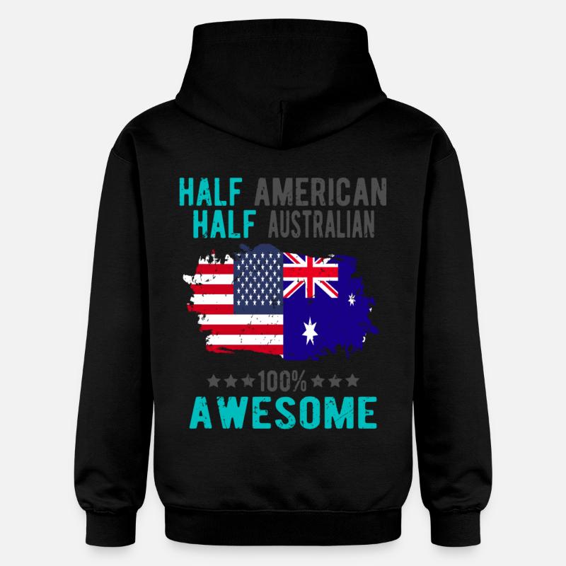 Moitié américain moitié australien - Sweat à capuche Softstyle® Gildan Unisexe - noir