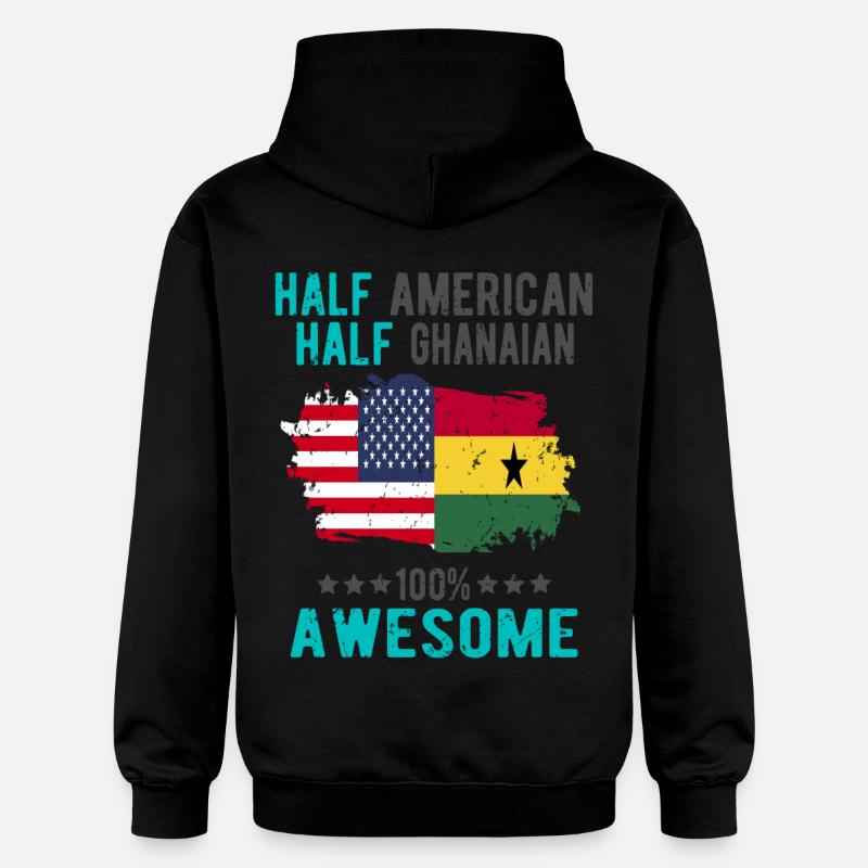 Half American Half Ghanese - Gildan Unisex Softstyle® Midweight Hoodie - black