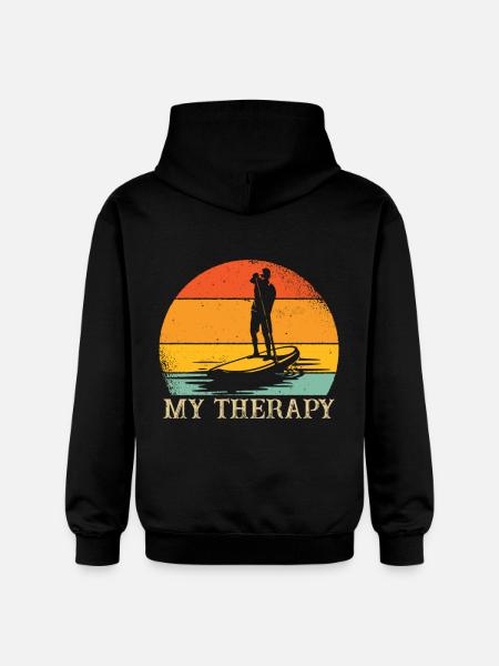 Stand Up Paddle Therapy SUP - Gildan Unisex Softstyle® Midweight Hoodie - black