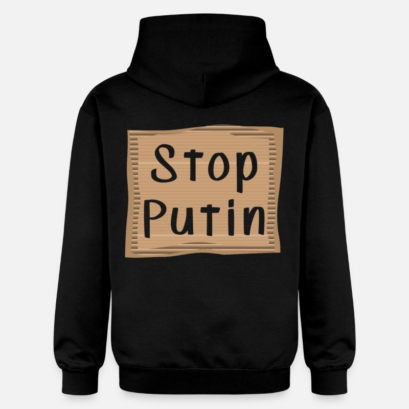 Arrêtez Poutine - Sweat à capuche Softstyle® Gildan Unisexe - noir