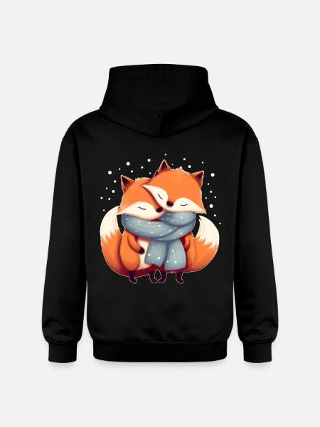 Fuchs Paar - Gildan Unisex Softstyle® Midweight Hoodie - Schwarz