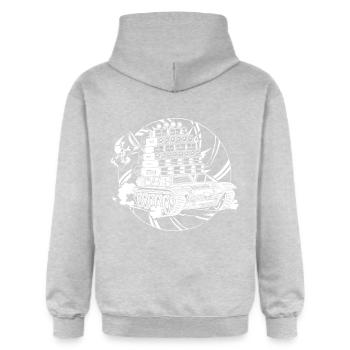 Tekno Nomads Pirate Sound System - Sweat à capuche Softstyle® Gildan Unisexe - gris clair chiné - Dos - Liana (172cm)