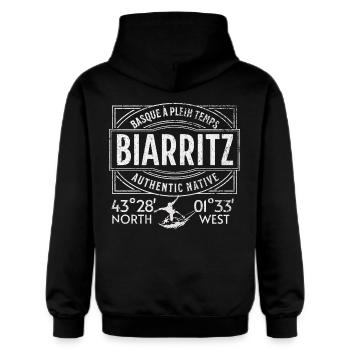 Biarritz authentic native - Sweat à capuche Softstyle® Gildan Unisexe - noir - Dos - Nik (191cm)