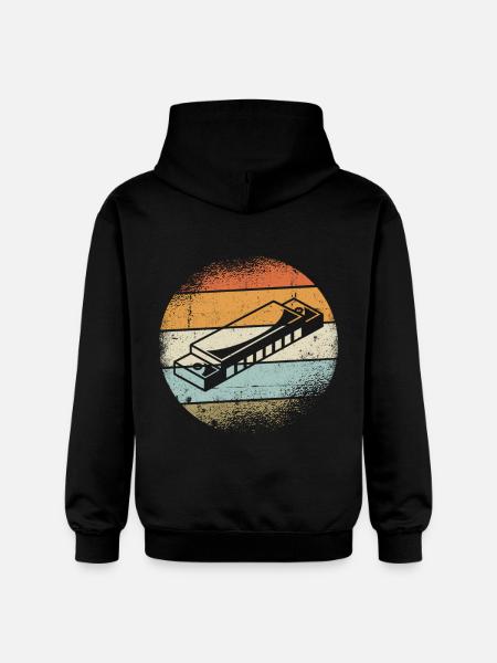 Harmonica motif - Gildan Unisex Softstyle® Midweight Hoodie - black
