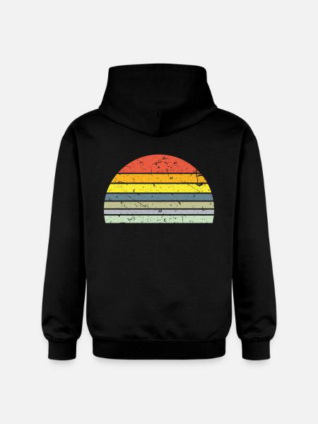 Sunset semicircle retro - Gildan Unisex Softstyle® Midweight Hoodie - black