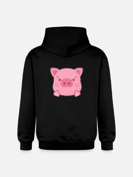 Pig middle finger - Gildan Unisex Softstyle® Midweight Hoodie - black