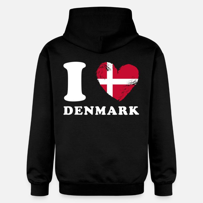 Dänemark J’aime le Danemark - Sweat à capuche Softstyle® Gildan Unisexe - noir