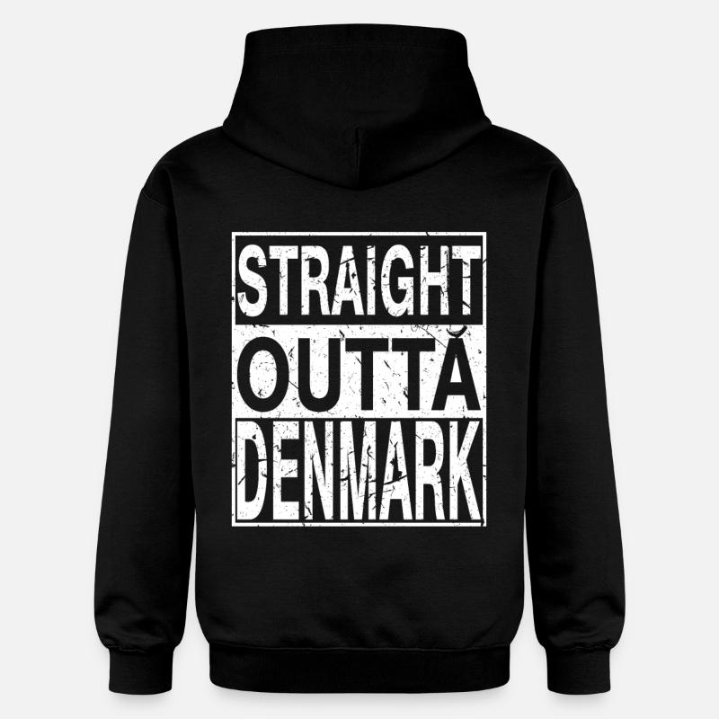 Danemark Straight outta Danemark - Sweat à capuche Softstyle® Gildan Unisexe - noir