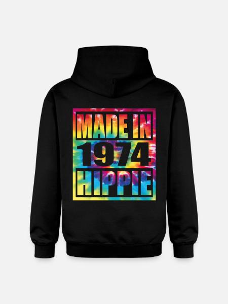 Hippie Birthday 1974 - Gildan Unisex Softstyle® Midweight Hoodie - Schwarz