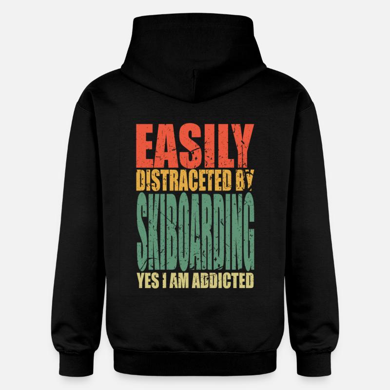 Skiboarding saying funny - Gildan Unisex Softstyle® Midweight Hoodie - black