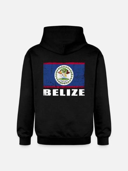 Belize Flag Grunge Belize Flag - Gildan Unisex Softstyle® Midweight Hoodie - black