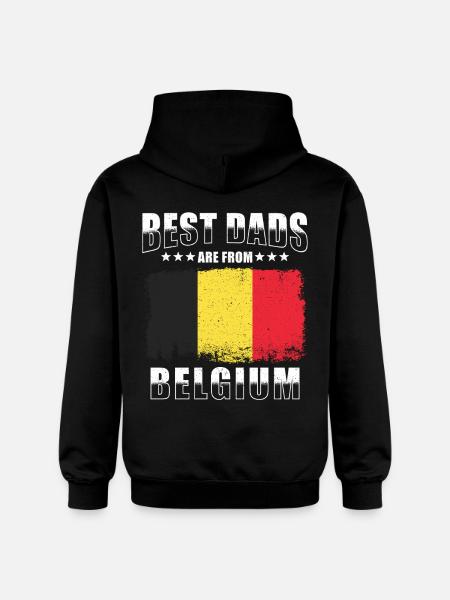 Best fathers come from Belgium - Gildan Unisex Softstyle® Midweight Hoodie - black