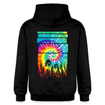 Forest Hippie Batik Nature Trees Forest - Gildan Unisex Softstyle® Midweight Hoodie - black - Back - Nik (191cm)