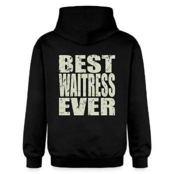 Best Bedienung ever Bedienung Geschenk - Gildan Unisex Softstyle® Midweight Hoodie - Schwarz - Hinten - Nik (191cm)