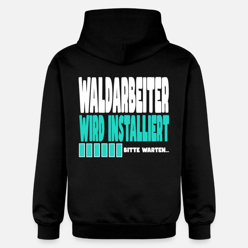 Waldarbeiter wird installiert - Gildan Unisex Softstyle® Midweight Hoodie - Schwarz
