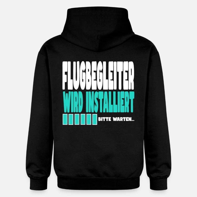 Flugbegleiter wird installiert - Gildan Unisex Softstyle® Midweight Hoodie - Schwarz